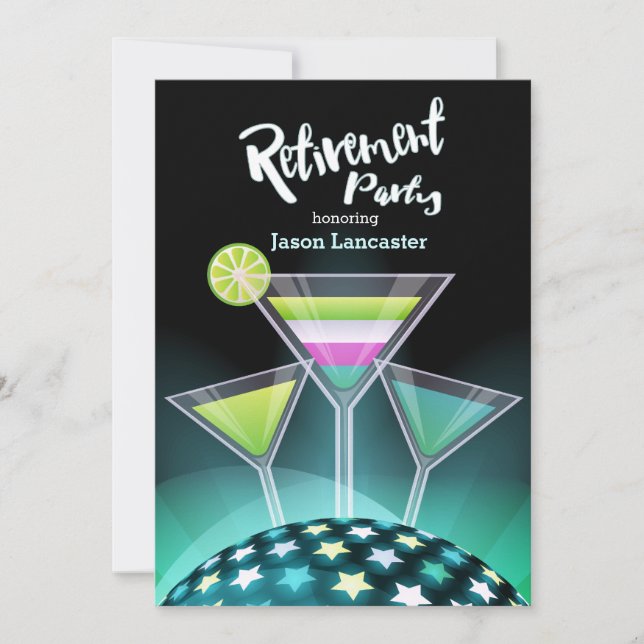 Invitations de retraite Festive Toast (Devant)