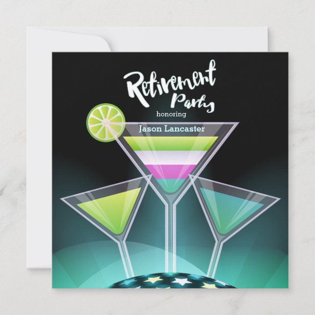 Invitations de retraite Festive Toast (Devant)
