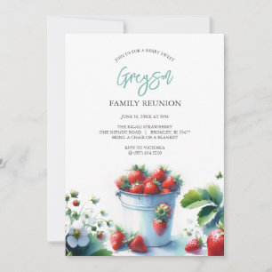 Invitations de réunion de famille de fraises vinta