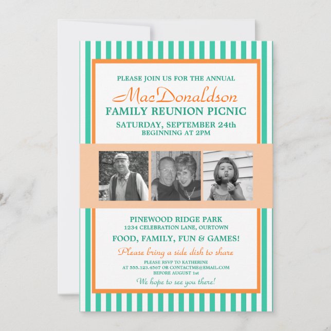 Invitations de réunion de famille modèle photo (Devant)
