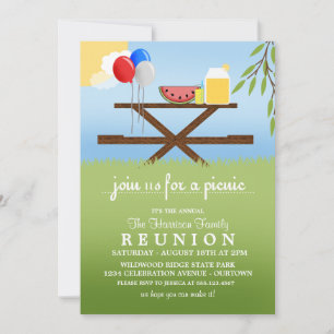Invitations de réunion de famille pour pique-nique