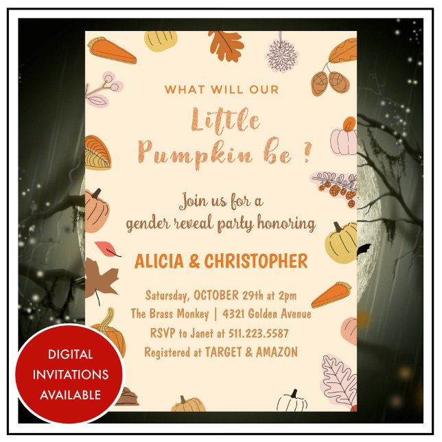 Invitations de révélation de genre Halloween autom (Halloween-Gender-reveal-invitations-Fall-1)
