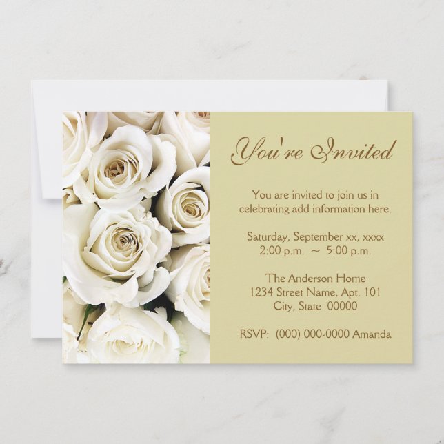 Invitations de Roses blanches (Devant)
