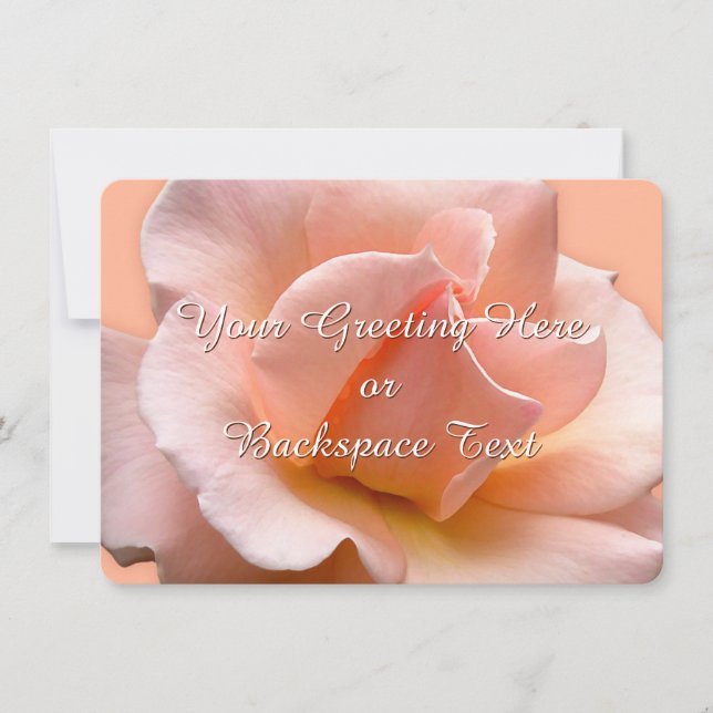 Invitations de roses Carte RSVP Rose de pêche pers (Devant)