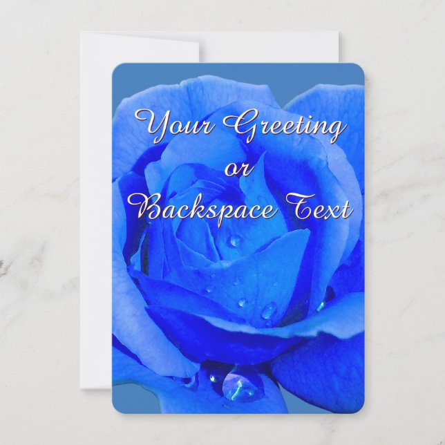 Invitations de roses Cartes RSVP Rose bleu personn (Devant)