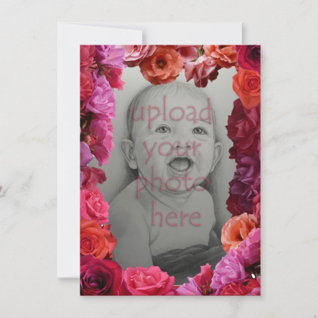 Invitations de roses Cartes RSVP Roses personnalis (Devant)