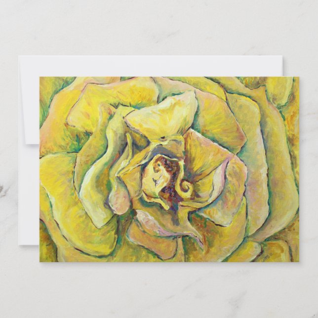Invitations de Roses personnalisés de Rose jaune (Devant)