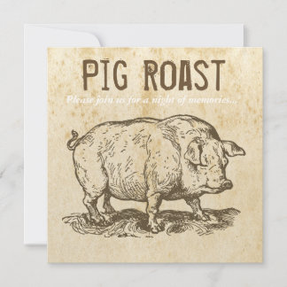 Invitations de rôti de porc d'antiquité rustique