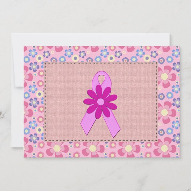 Invitations de ruban rose (Devant)