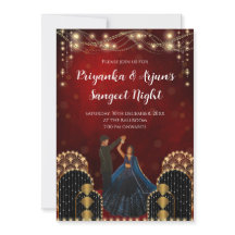 Invitations de Sangeet invitations indiens numériq