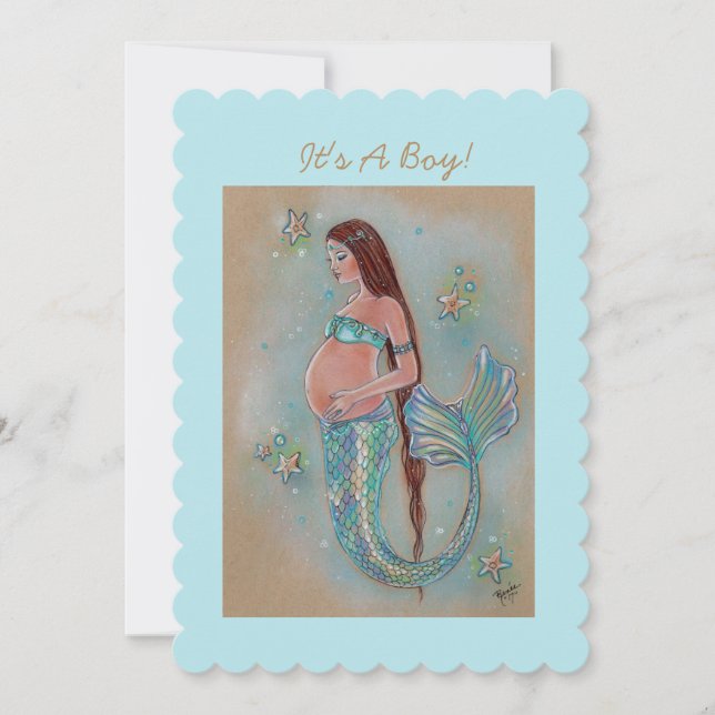 Invitations de sirènes de baby shower par Renee La (Devant)