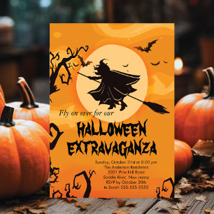 Invitations de soirée Costume Halloween Sorcière v