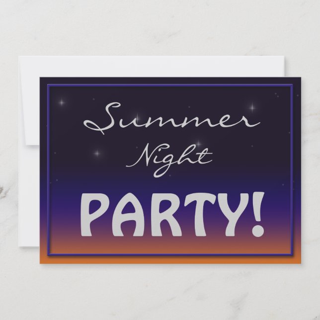 Invitations de soirée d'été (Devant)