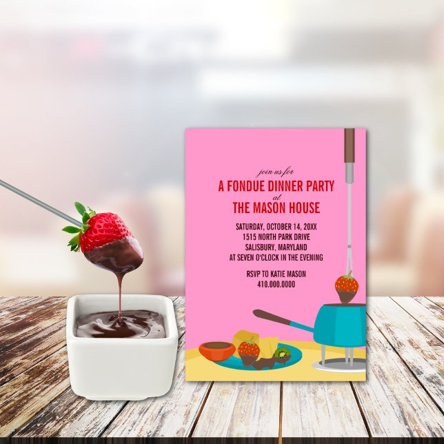 Invitations de soirée Fondue (Créateur téléchargé)