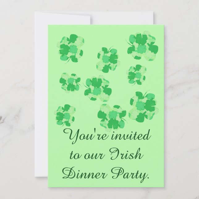 Invitations de soirée irlandaise shamrock (Devant)