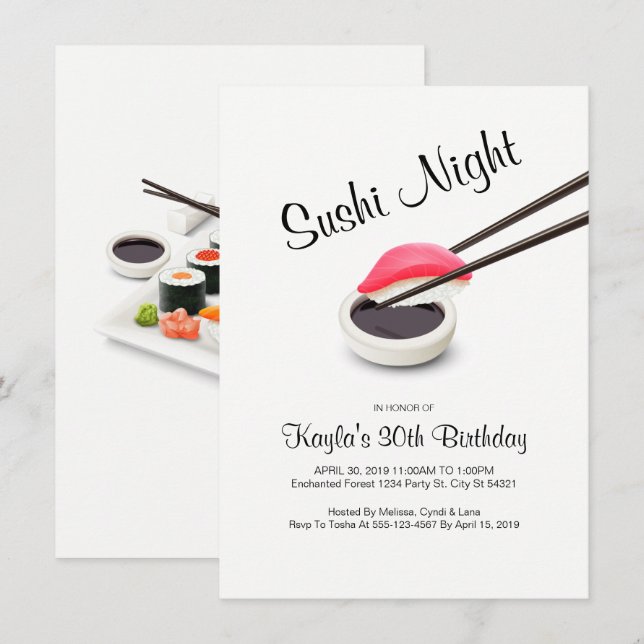 Invitations de sushi (Devant / Derrière)