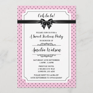 Invitations de Sweet sixteen à thème à Paris