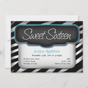 Invitations de "Sweet sixteen" d'impression unique