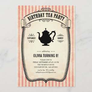 Invitations de Tea Party anniversaire