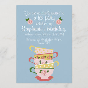 Invitations de Teacup Anniversaire