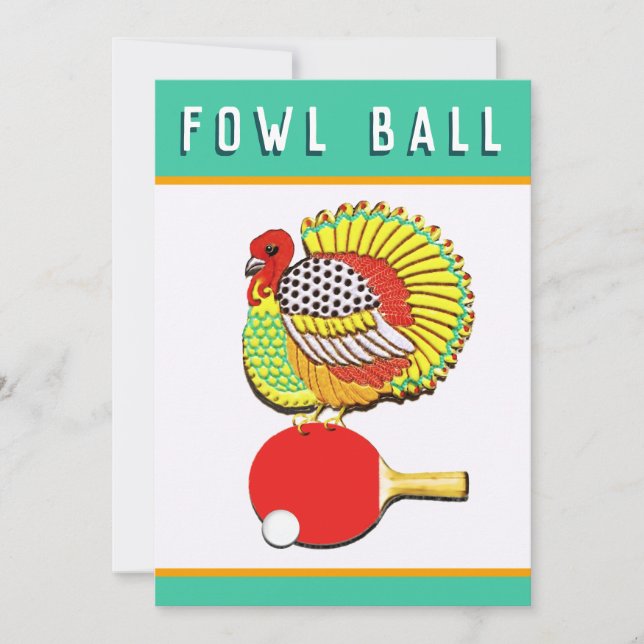 Invitations de tennis de table pour Thanksgiving (Devant)