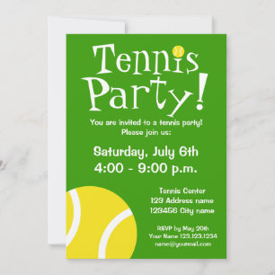 Invitations de Tennis pour Anniversaire ou BBQ
