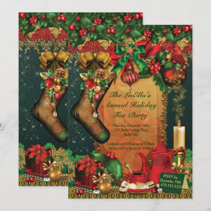 Invitations de thé de Noël de vacances