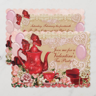 Invitations de thé de Valentine