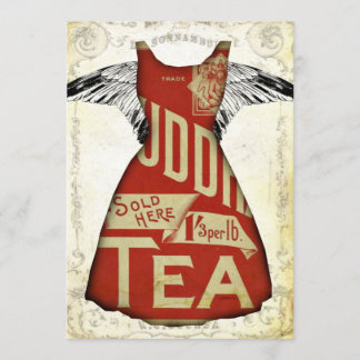 Invitations de thé habillées en rouge