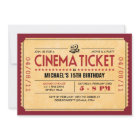 Invitations de tickets Retro Movie