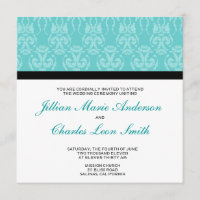 Invitations de Tiffany Turquoise Mariage damassé