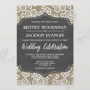Invitations de toile de jute de tableau et de