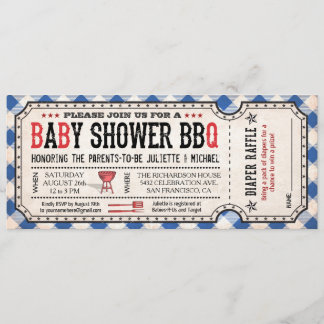 Invitations de tombola de couche-culotte de billet
