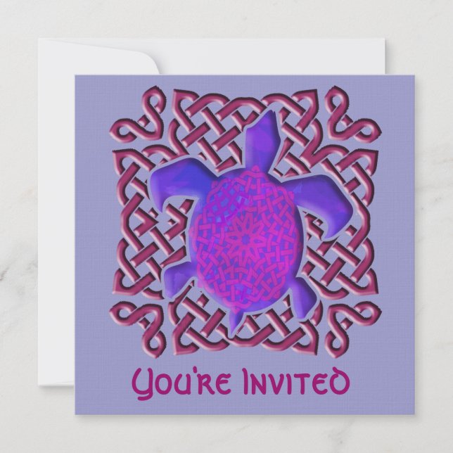 Invitations de tortue celte pourpre (Devant)