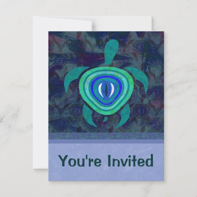 Invitations de tortue d'oeil bleu (Devant)