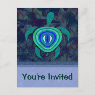 Invitations de tortue d'oeil bleu