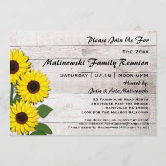 Invitations de tournesols de réunion familiale rus
