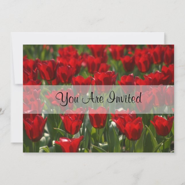 Invitations de tulipes rouges invitées (Devant)
