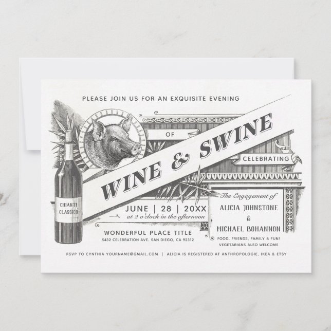 Invitations de vins et de vins| Vintage suprême (Devant)