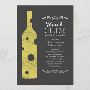 Invitations de vins et fromages Wedding showers en