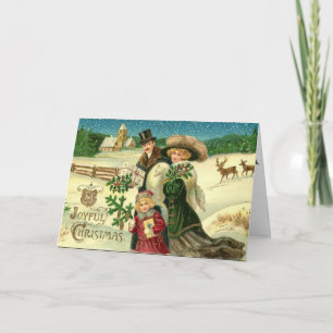 Invitations de voeux de Noël victoriennes vintages
