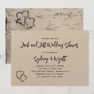 Invitations de Wedding shower d'écorce de bouleau