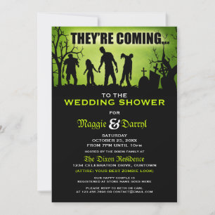 Invitations de Wedding shower fantastique Zombie