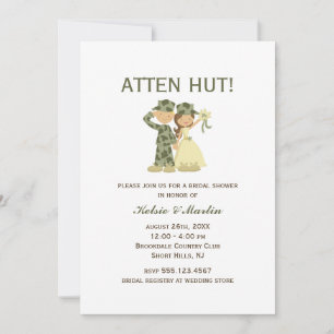 Invitations de Wedding showers de soldat et d'épou