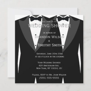 Invitations De Wedding showers Gay Noir Et Blanc