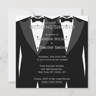 Invitations De Wedding showers Gay Noir Et Blanc