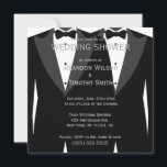 Invitations De Wedding showers Gay Noir Et Blanc<br><div class="desc">Invitations de wedding shower gay noir et blanc avec texte personnalisable</div>