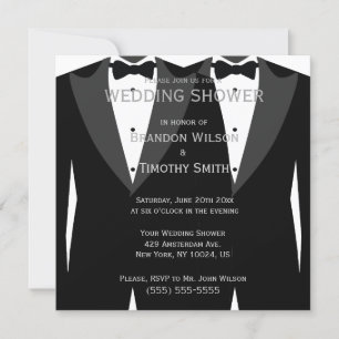 Invitations De Wedding showers Gay Noir Et Blanc