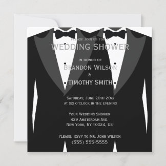 Invitations De Wedding showers Gay Noir Et Blanc