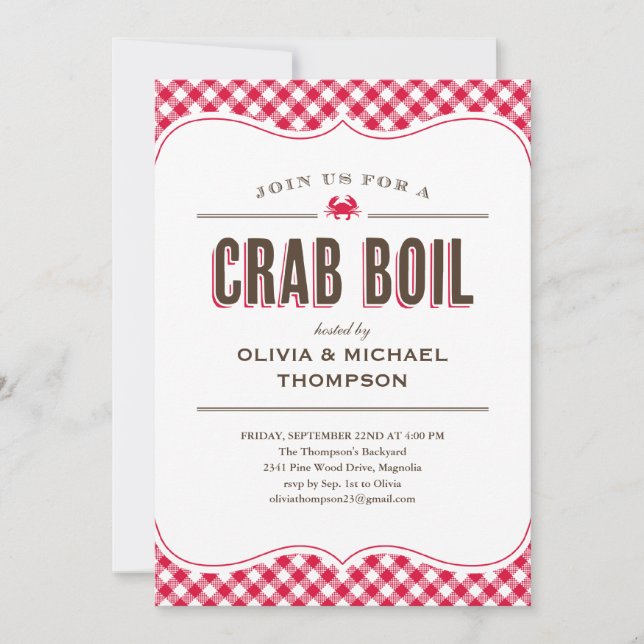 Invitations d'ébullition de crabe (Devant)